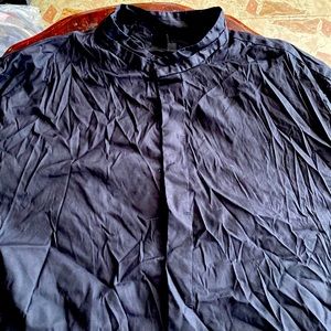 H&M dress shirt button down size large black